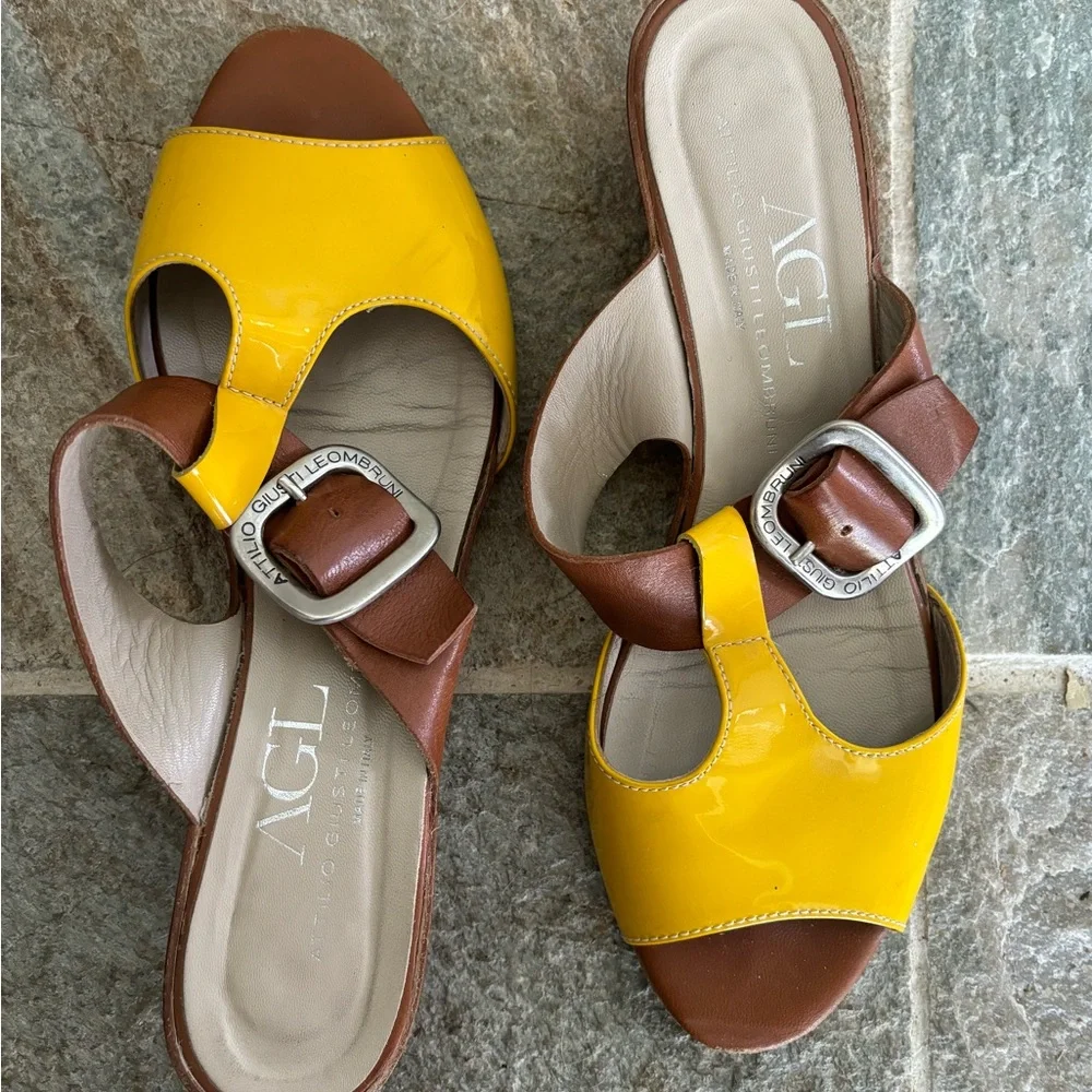 AGL Women’s Yellow Sandals Size 40 attilio giusti leombruni - Picture 5 of 5